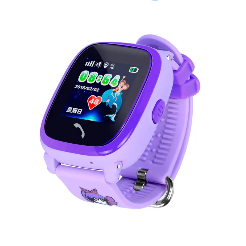 purple English GPS DF25 gps Смарт-часы SOS Вызов IP67 водонепроницаемые Смарт-часы для детей безопасное устройство трекер анти-потеря Детские умные часы - Цвет: purple English GPS