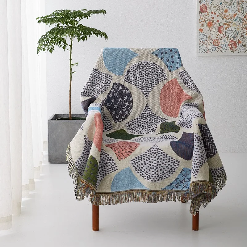 drop ship Ginkgo Leaves Sofa Cover Throw Blanket Knit Chair mat Sofa Towel Leaf Couch Carpet Soft Cotton Travel Plaids Bedding
