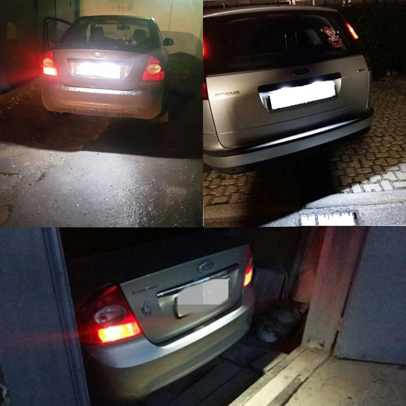 Светодиодные подсветки для номерного знака 2 шт. 12 В 6000K 18 SMD чипы Ford Fiesta JA8 Focus DA3 DYB S