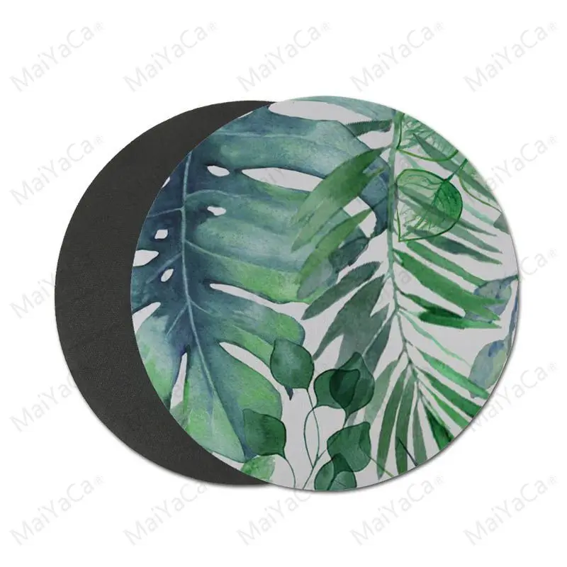 20X20 CM MaiYaCa My Favorite banana leaf Акварельная уникальная настольная панель игровая защелка для мыши круглый коврик для мыши 22x22 см 20x20 см - Цвет: 20X20 CM