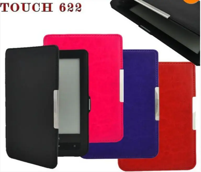 200 шт/партия magent защитный кожаный чехол для PocketBook touch 622/touch lux 623 смешанный цвет