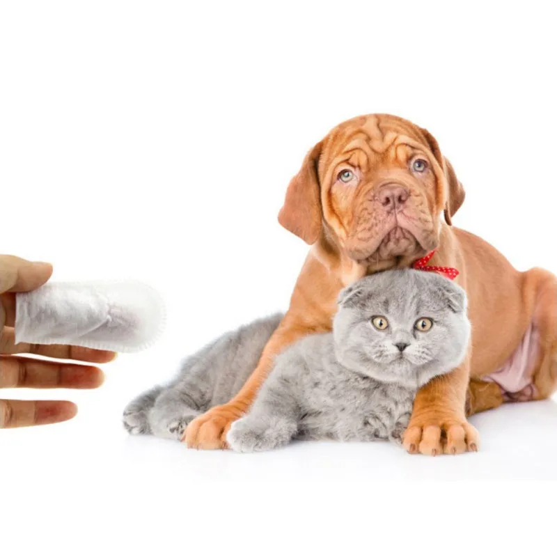 50 шт. Pet Зуб палец очищающие салфетки рот с зубной камень Здоровый Уход за