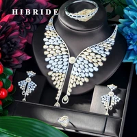 hibride big 4 pcs plant shape pendant gold color luxury women jewelry set for bridal party accessories jewelry party gifts n 919