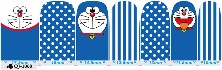 14 шт./Лист 12 типа Doraemon обертывания для ногтей 3D на весь ноготь наклейки дизайнерские наклейки для ногтей наклейки макияж тату Маникюр Инструмент