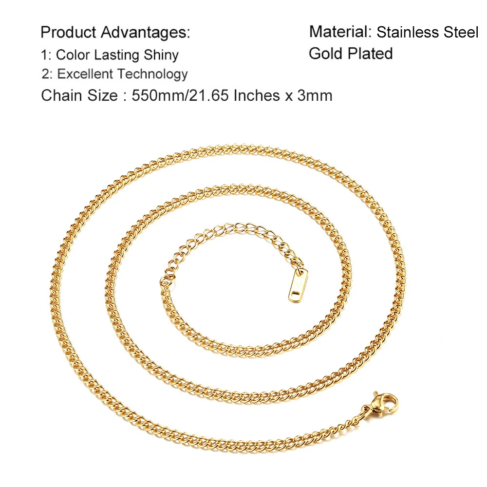 Крест ожерелья из нержавеющей стали Ankh Neckalces для мужчин и женщин Золотой