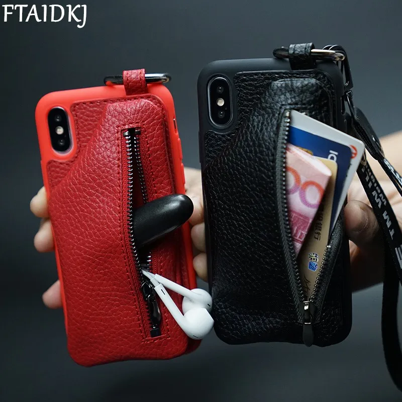 Роскошный чехол кошелек из искусственной кожи на молнии ТПУ для iPhone XS Max XR 10 X