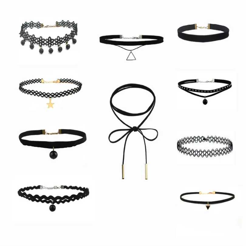 Модные ювелирные изделия 10 шт./компл. готическое ожерелье набор сексуальное