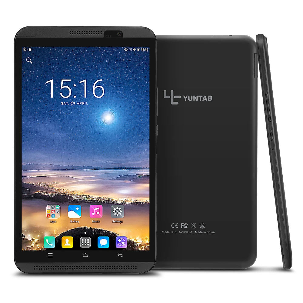 Yuntab 8 дюймов H8 Android 6 0 Четырехъядерный 4G планшетный ПК phablet Поддержка двойной sim