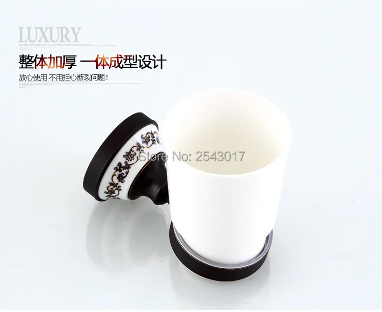 Керамический держатель для чашки и стакана настенный черный бронзовый Держатель