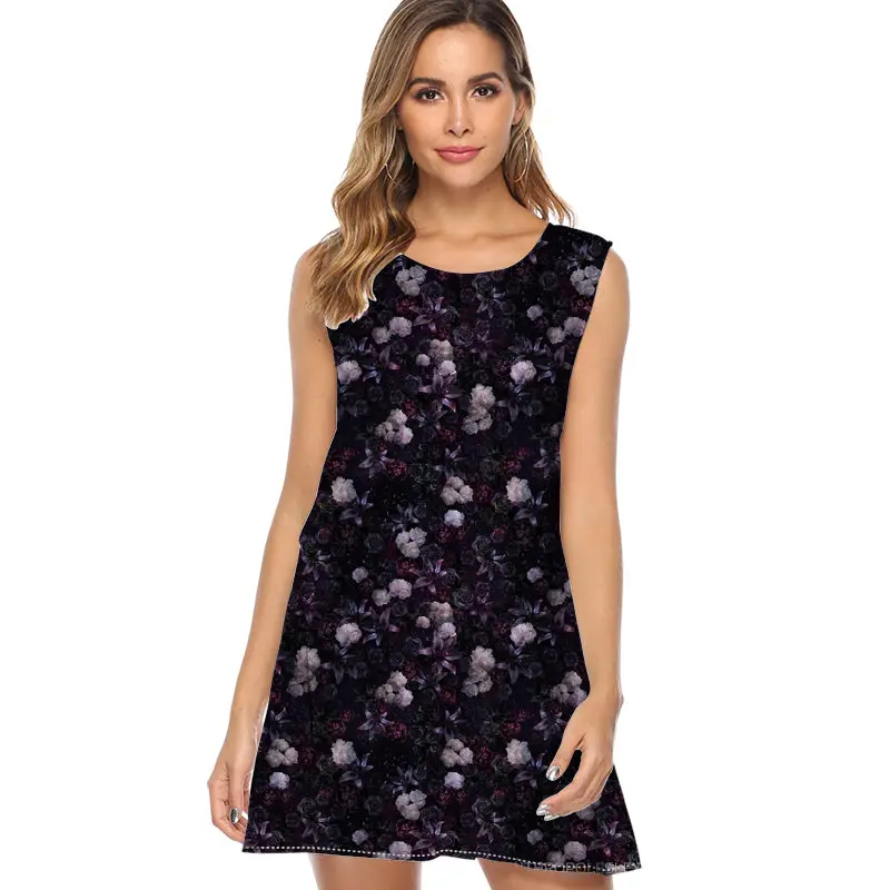 

Spiny cactus and hedgehog 2019 Summer Dress Women Print Chiffon Dress Sleeveless Style mini Dress Sundress Casual Dress