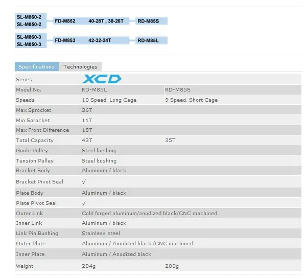 XCD Groupset 3X10 скоростные SL-M860-3 переключатели FD-M853 передний переключатель RD-M85L задний переключатель микропереключения совместимый для Shimano