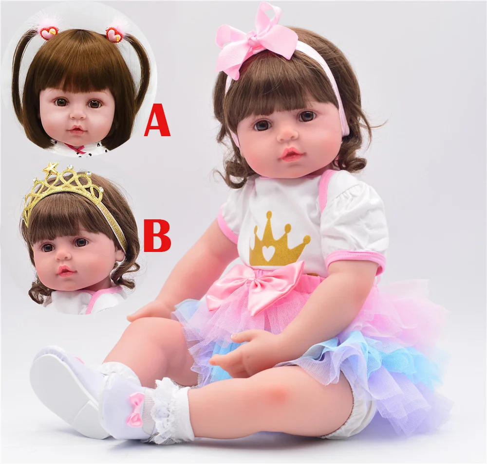 60cm Silicone Reborn Baby Doll Toys 24 inch Vinyl Princess Toddler bebe reborn Girls Birthday Gift Child Play House Toys