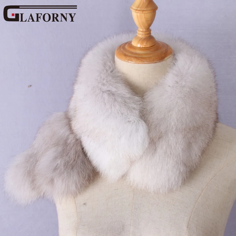 Glaforny 2017 Новый шарф из натурального Лисьего меха модные меховые накидки с 2