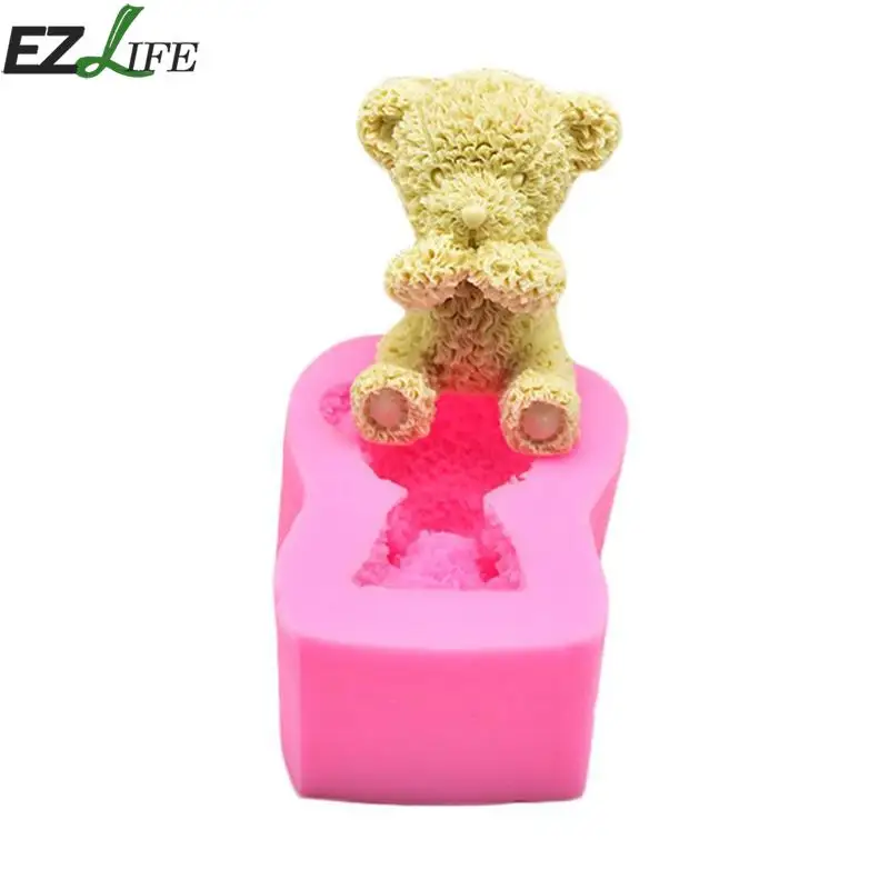 Милая силиконовая форма «Медведь» помадка силиконовая форма для мыла Sugarcraft форма для шоколада Сделай Сам формы для выпечки инструменты для украшения торта CHW2303