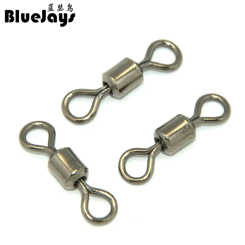 

BlueJays 50pcs/lot Ball Bearing Swivel Solid Rings Fishing Connector 17mm 14mm 12mm 10mm Length Ocean Boat Fishing Hooks