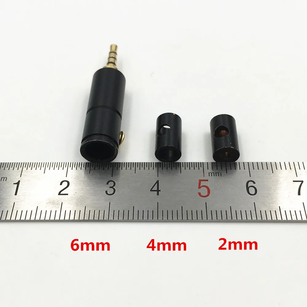 2 шт. позолоченный 5 мм 4 полюсный стерео штекер аудиосигнала Разъем DIY припой