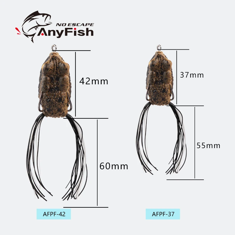 Мягкая рыболовная приманка ANYFISH в виде лягушки 3 7 см/6 2 г 4 см/7 5 двойные крючки