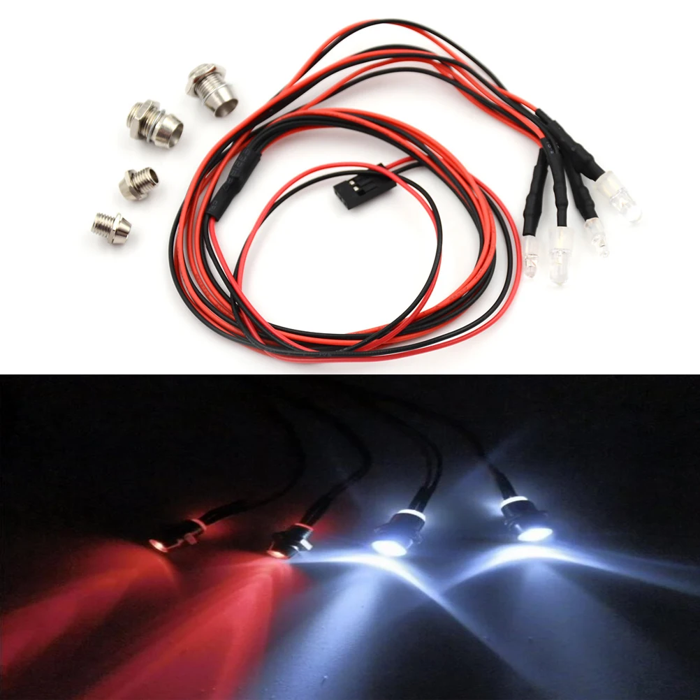 

4pcs RC Car RC Model Drift Car LED Night Light 5mm & 3mm Headlamps RC Parts