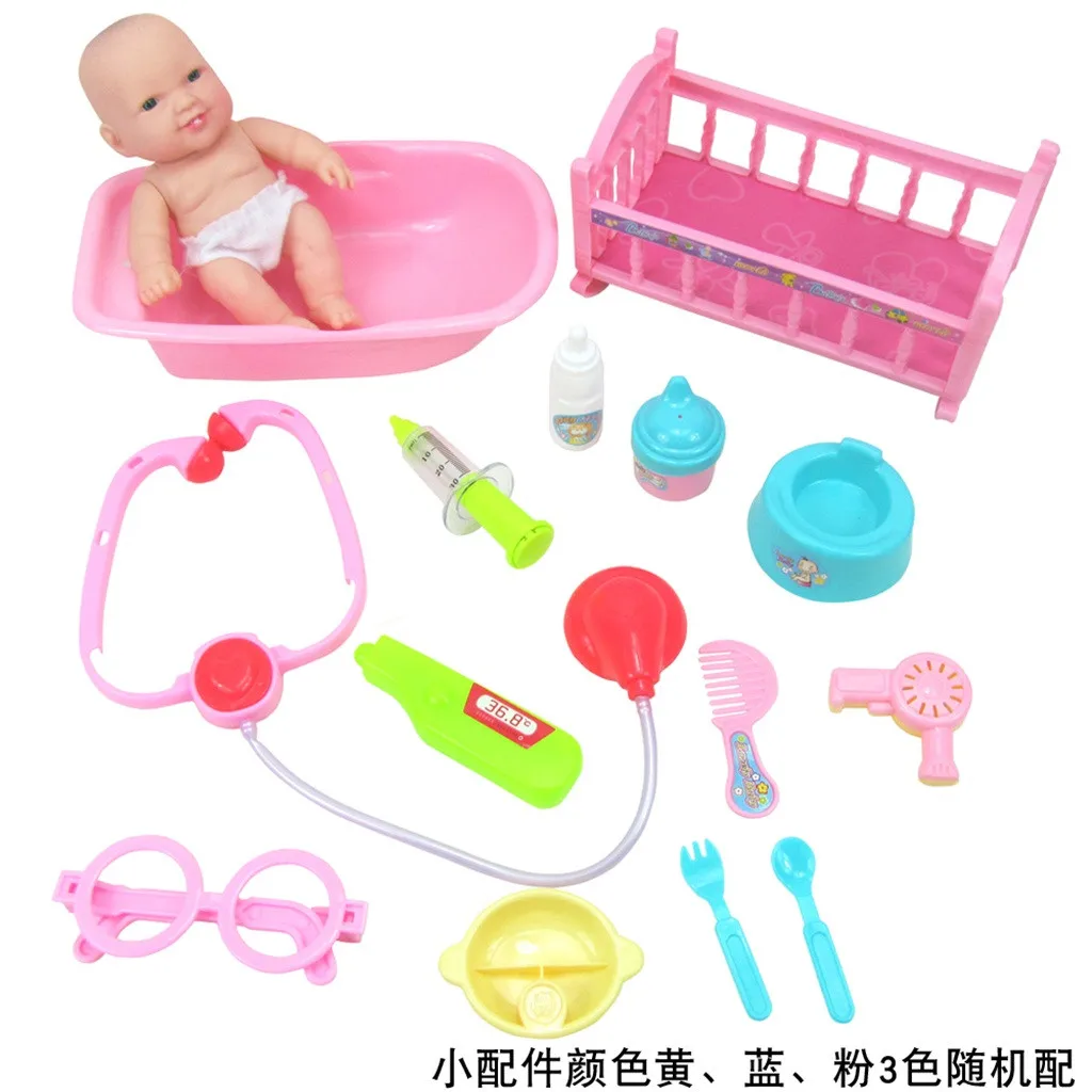 Детская забавная игрушка для купания 1 набор 19 шт. кукла ванна кровать столовая
