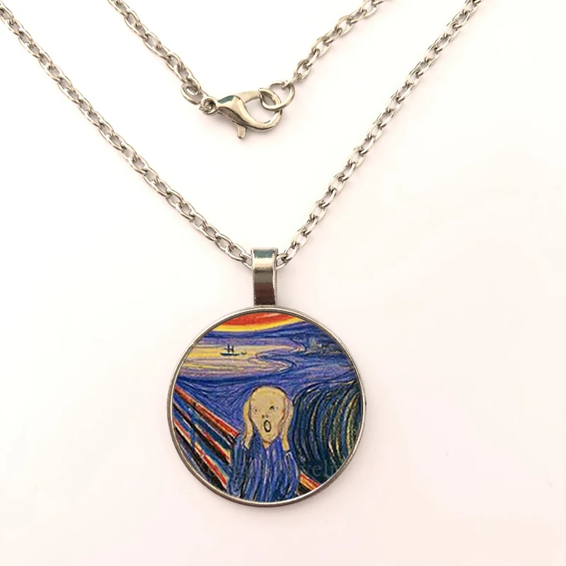 Кулон GDRGYB The Scream Edward Munch Art Der Schrei Natur ожерелье Серебряное Стекло ювелирное изделие