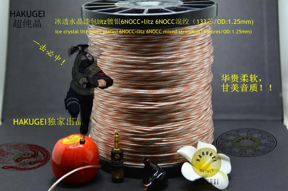 Кристаллический литз покрытый серебром 6NOCC (133 ядра/OD: 1 25 мм) (цена за 6 метров)|silver