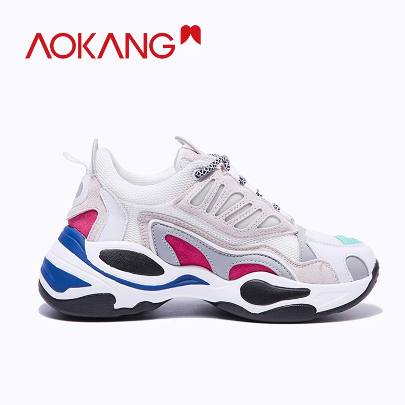Женская Повседневная обувь AOKANG Tenis Feminino на толстой подошве платформе со