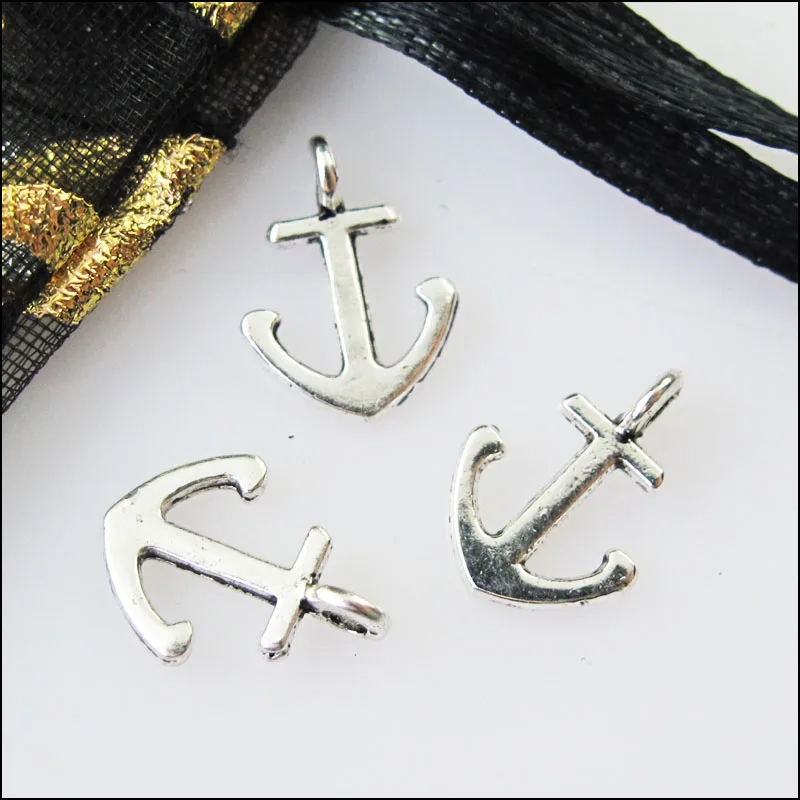 120 шт. подвески в виде якоря 8 х11 мм|anchor pendant|silver anchor pendantantique silver pendant |