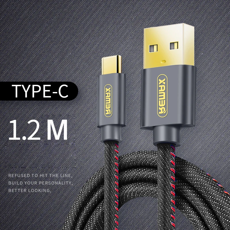Плетеный кабель для передачи данных remax type C USB 1 2 м/1 8 м 5 В/2 А быстрой зарядки и