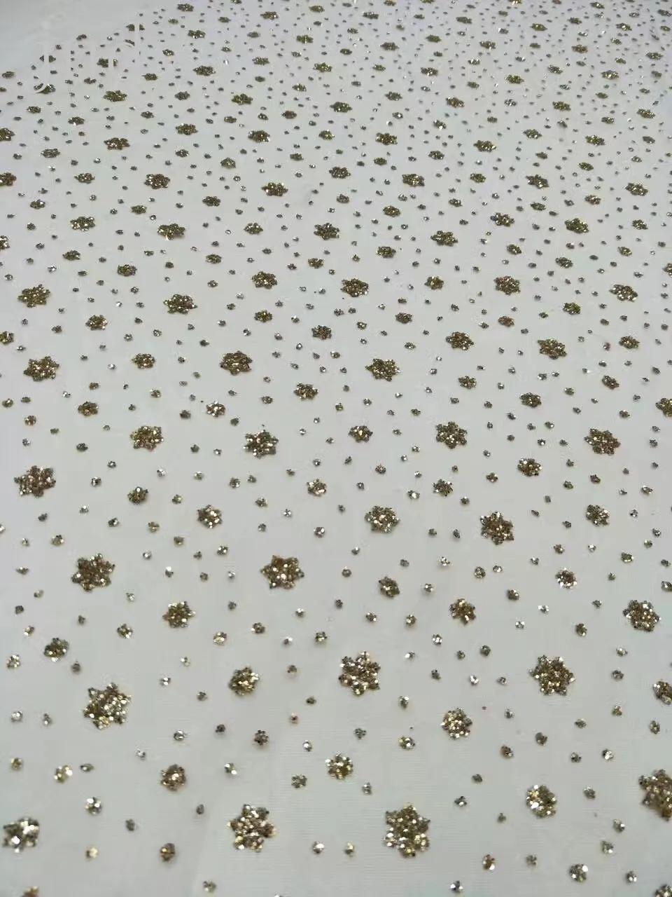 

stock 5yards HL117# Champagne size spot glitter powder for bridal wedding dress/sawing Free shipping