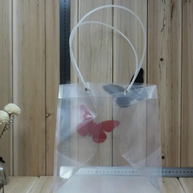 ПП прозрачная квадратная сумка с веревка PVC цветочным рисунком Рождественский