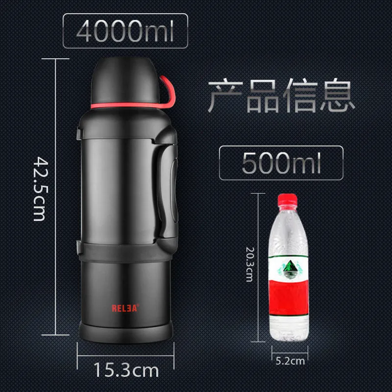 4L/2.8L термос бутылка фляжка с семьей чайник на открытом воздухе двойными стенками