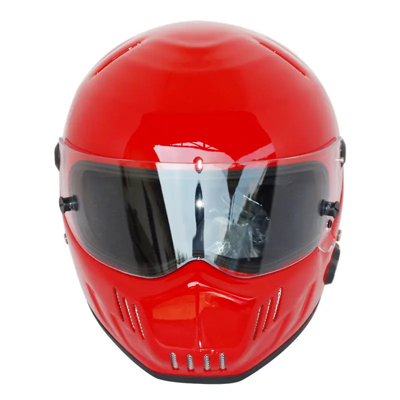 Red Мотоцикл Звездные войны Хищник шлем анфас ATV Motorcross череп гарнитура Bluetooth пузырь аварии шлем скутер горные каск - Цвет: Red