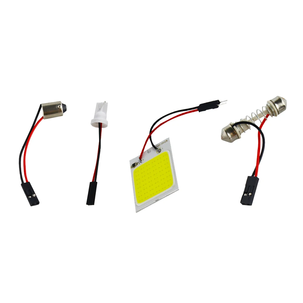 4 шт. 48 SMD COB LED Car T10 + Festoon панельный светильник плафон Lamp 12V-White- | Автомобили и