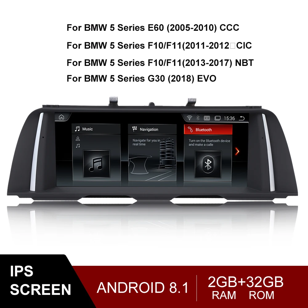 

Мультимедийный плеер, мультимедийная система на Android 8,0, с IPS экраном 10,25 дюйма, с GPS, для BMW 5 series, E60, F10, F11, G30, CIC, CCC, NBT