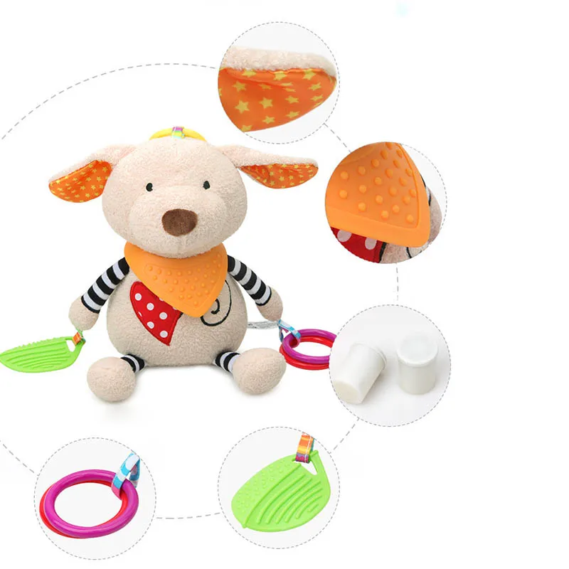 

Baby Stroller Hanging Doll Plush Appease Toy Rattles Teether Cartoon Animal Infant Toys NSV775