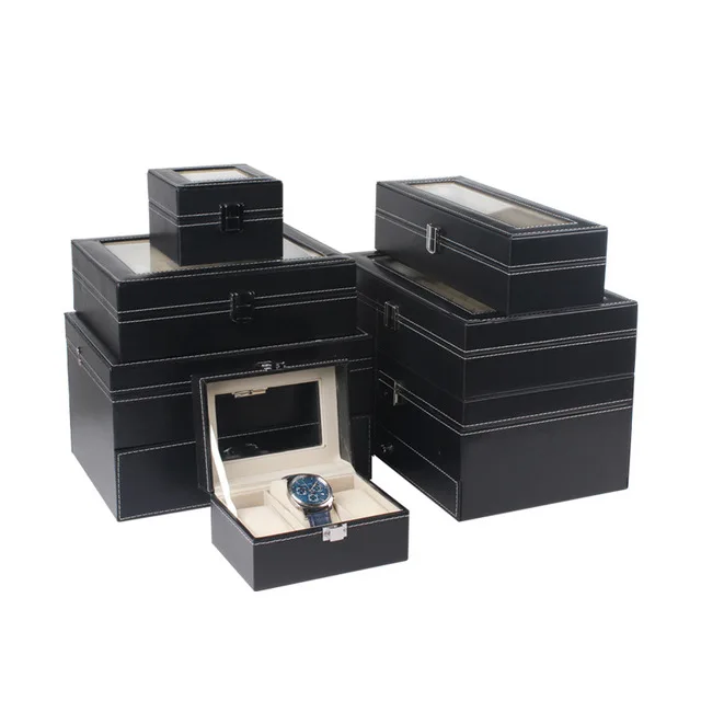 Multi-story fashion simple watch storage box open window leather gift bracelet plate luxury packaging finishing | Наручные часы