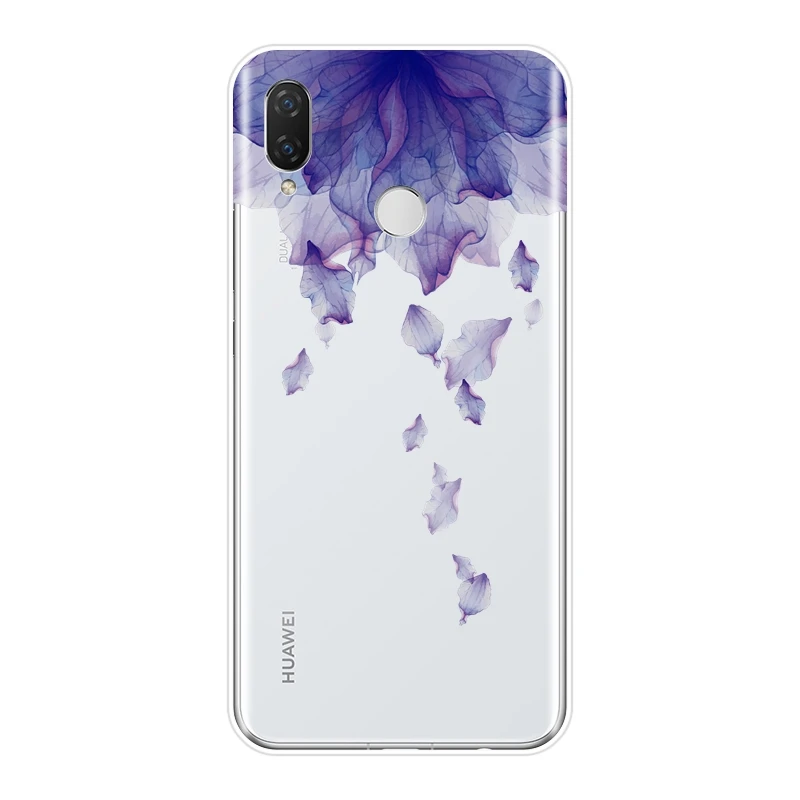 Задняя крышка для Huawei Nova Smart Lite 2017 розовый цветок красный синий мягкий