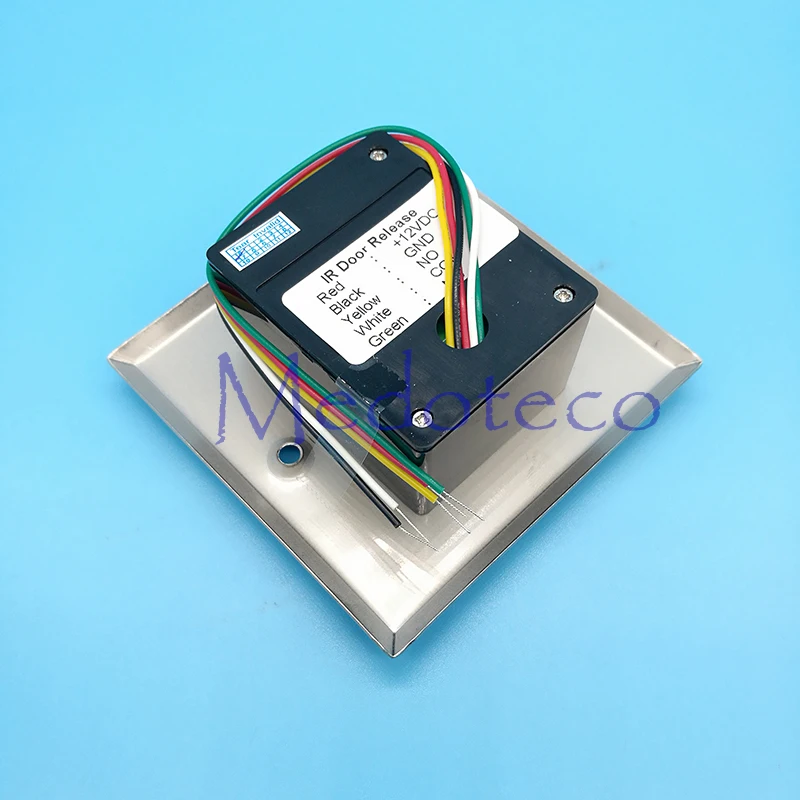 

Square No Touch Infrared Exit Button NC/NO/COM 86*86mm Metal Exit Push Release Button Switch For Door Access Control System