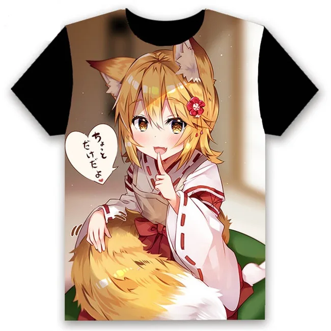 16 Модная мужская футболка, аниме Sewayaki Kitsune no Senko-san Nakano, косплей, короткий рукав, унисекс, повседневная черная футболка, Harajuku, топы - Цвет: 16