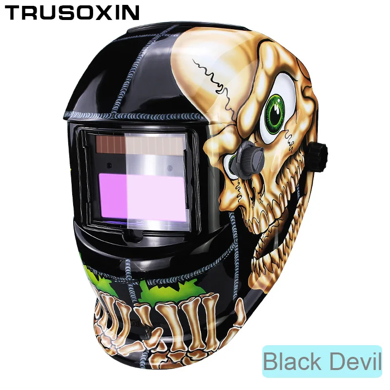 Black Devil Солнечная Автоматическая затемненная/затеняющая шлифованная/полированная TIG MIG MMA дуговая Сварочная маска/шлем/сварочные очки для сварщика - Цвет: Black Devil