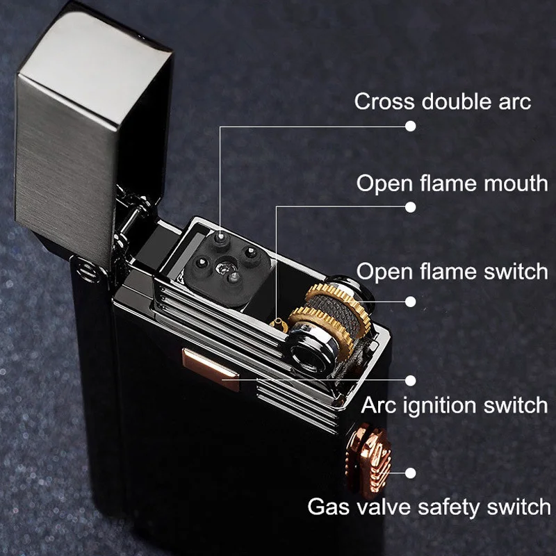 Креативная металлическая usb зажигалка Электрический газовый двойной бант
