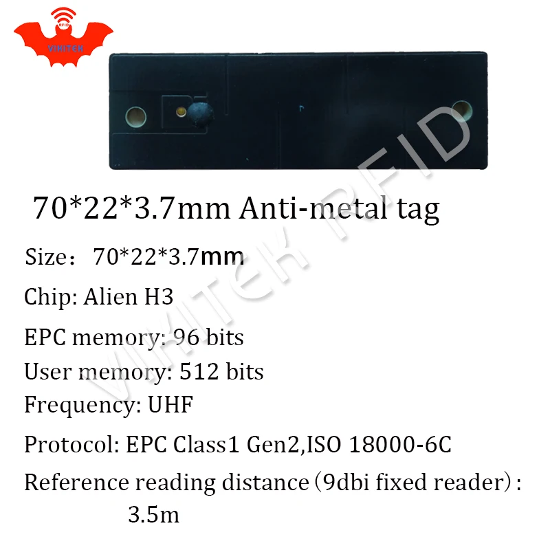 UHF RFID металлическая бирка 915 м 868 Alien H3 EPC ISO18000 6c 100 шт. Бесплатная доставка 70*22*3 7 мм IT