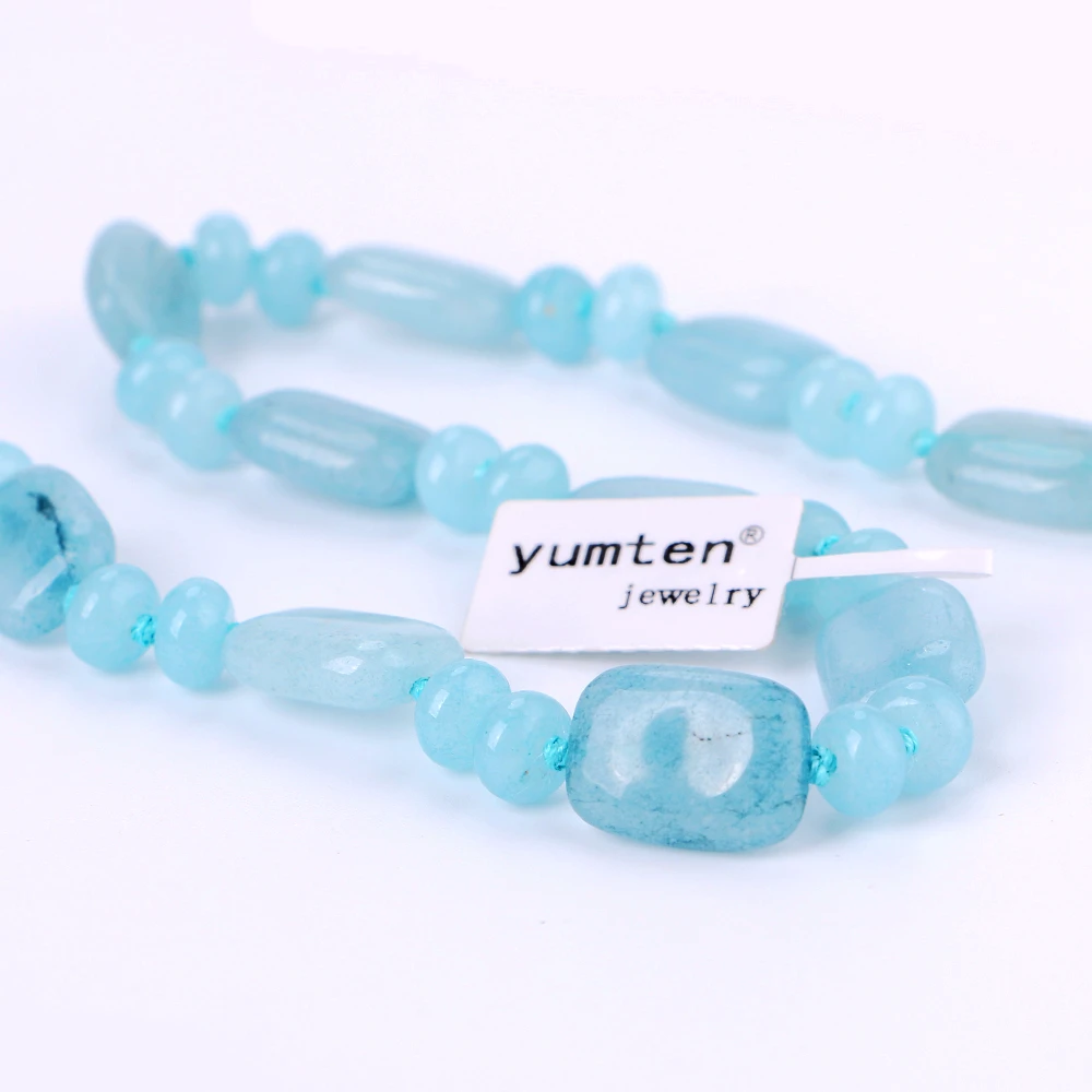 Женское Ожерелье с натуральным камнем Yumten Aquamarine ювелирное изделие кристаллами
