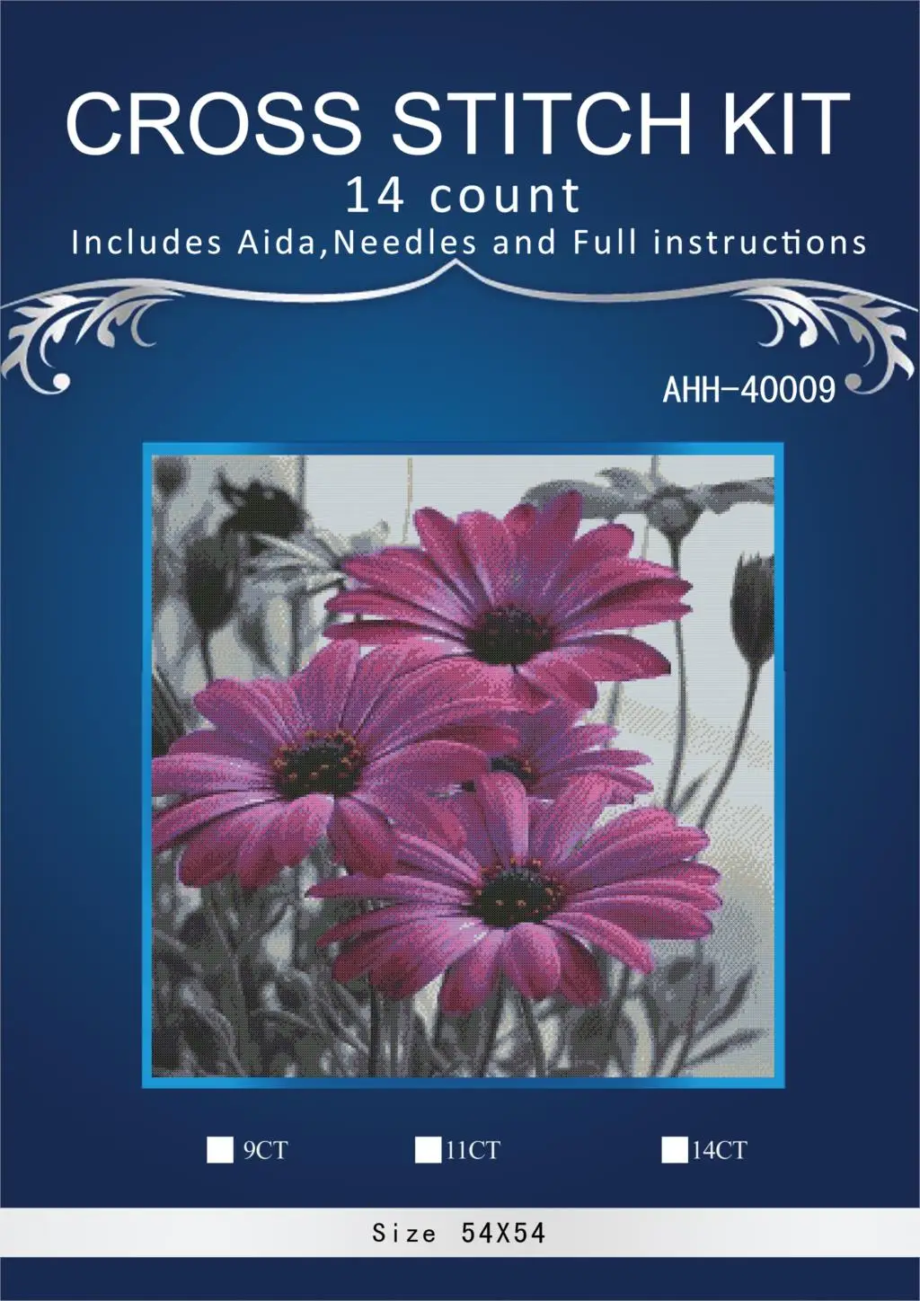 

Набор для вышивания крестиком ONEROOM, три фиолетовых цветка, 14CT, сова, дерево, хлопковая нить, картина «сделай сам», рукоделие DMC