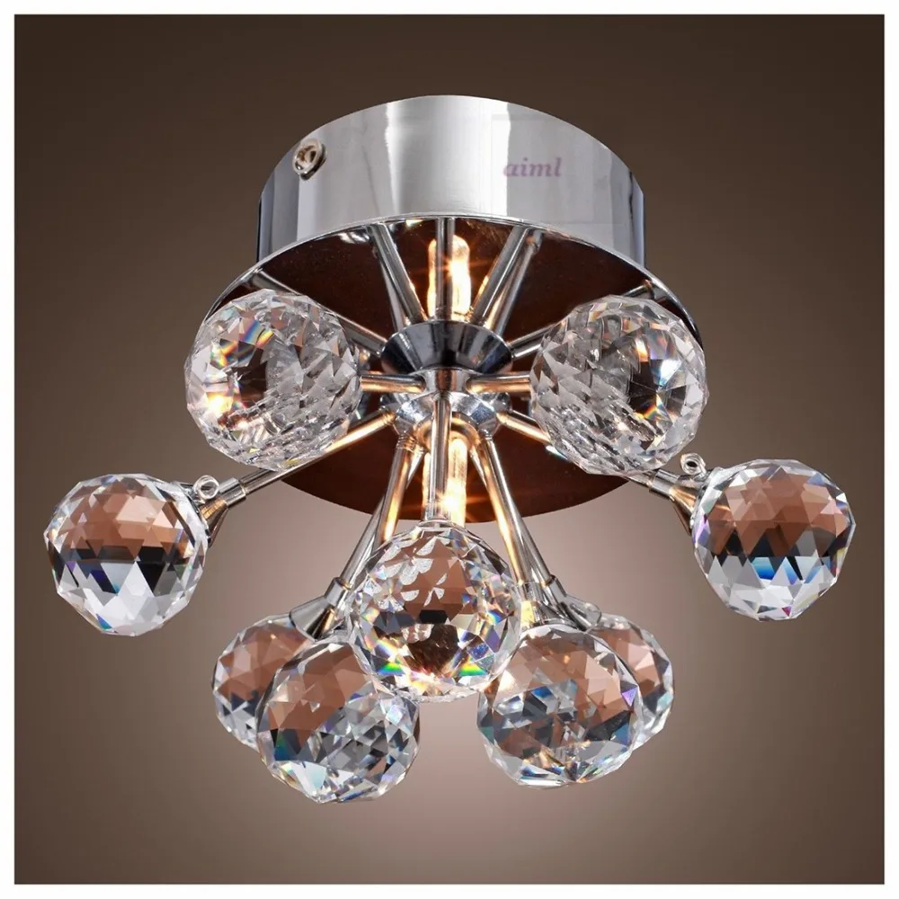 Высокое качество современный семейный классический Flush Mount k9 хрустальный шар