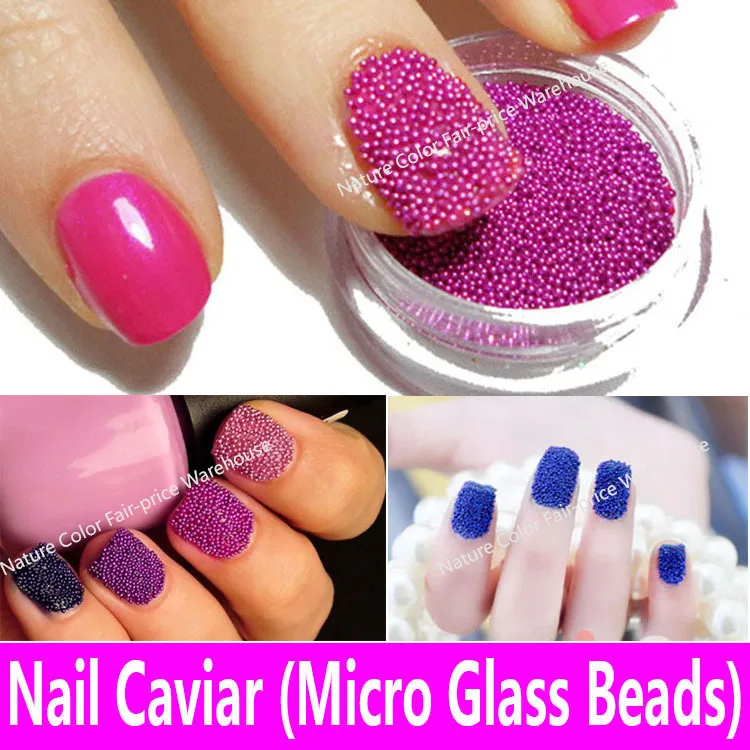 1 шт. Икра для ногтей в 20 цветах микро стеклянные бусины 3d украшения ногтевого