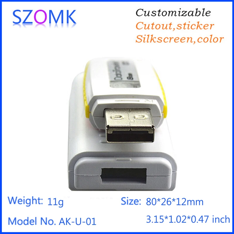 1 piece free shipping white usb flash drive enclosures 80*26*12 mm AK-U-01 plastic USB box housing | Обустройство дома