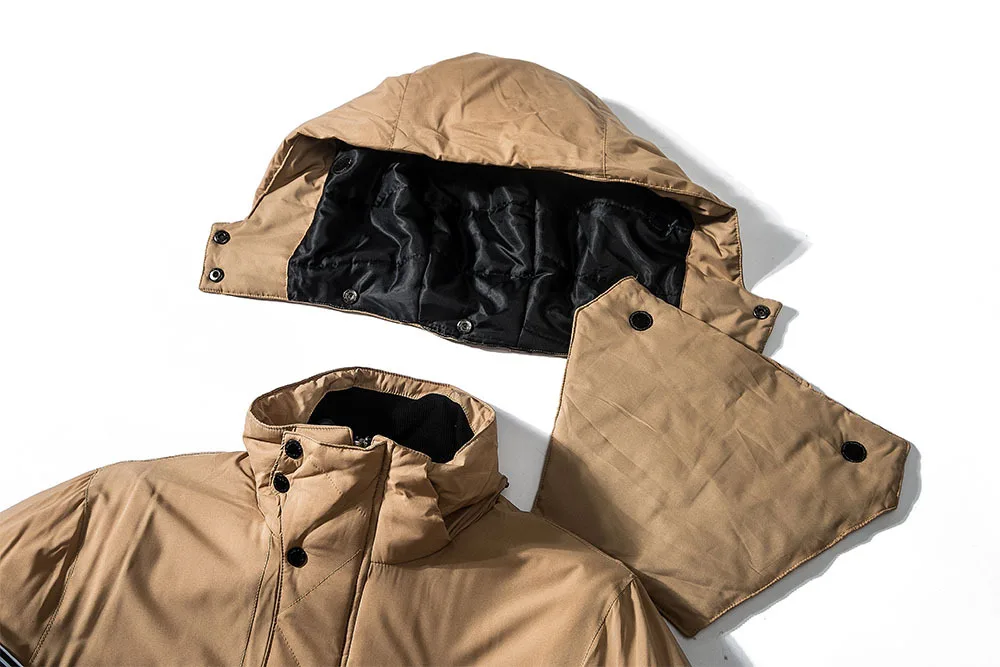 

Autumn Winter Men Warm Jackets High Street Style Short Jacket Windproof Hooded Coats Cotton Coats Outwear Costume High Quality