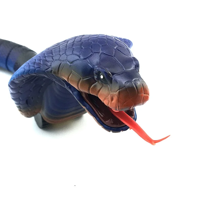 Blue cobra Инфракрасный пульт дистанционного управления кобра змея игрушка RC моделирование животных сюрприз трюк ужасающий озорство сафари сад реквизит шутка шалость подарок - Цвет: Blue cobra
