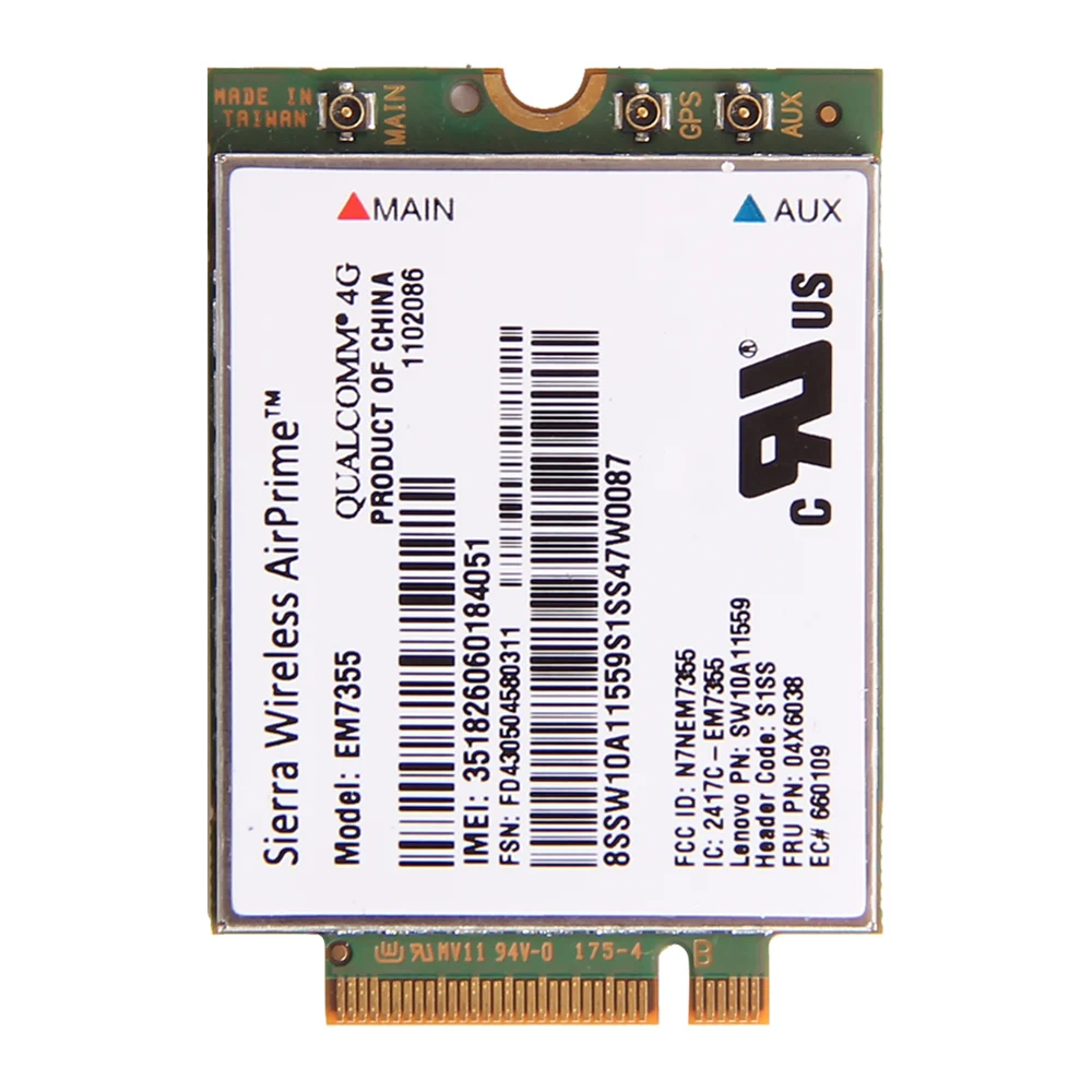 Сьерра Gobi5000 EM7355 карта NGFF FRU: 04W3801 Беспроводной 4 аппарат не привязан к оператору
